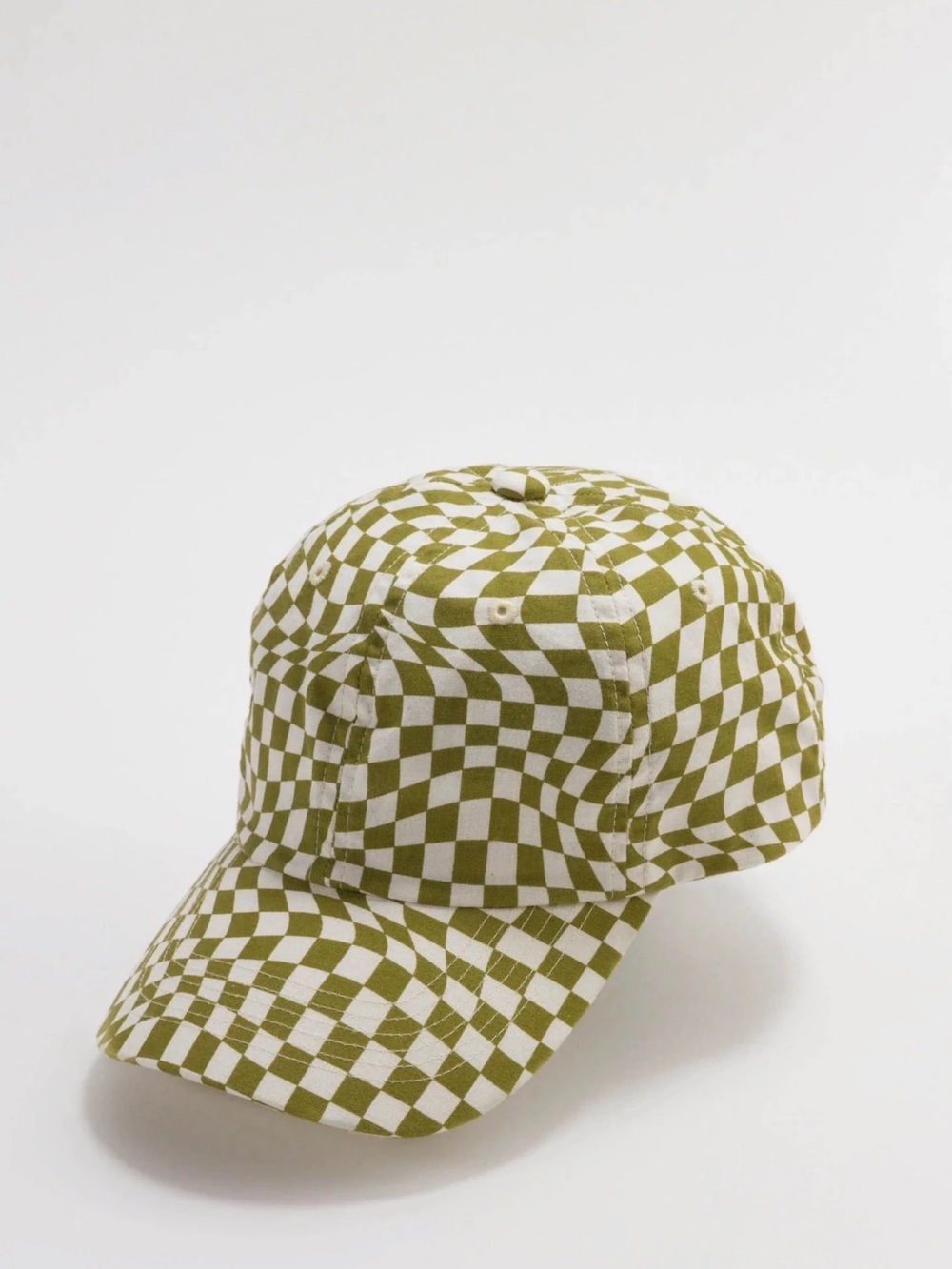 Baggu Olive Green Checkerboard Baseball Cap